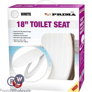 Prima Mdf White Grooved Toilet Seat 18"