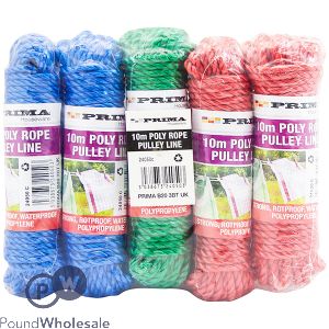 Prima Poly Rope Pulley Line 10m Assorted Colours