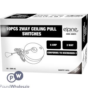 Elpine 2-Way Ceiling Pull Switches 6Amp