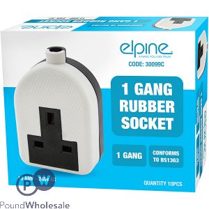 Elpine 1-Gang 13Amp Rubber Sockets