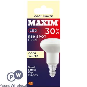 Maxim 4W=30W R50 Spot Pearl Cool White E14 SES LED Light Bulb