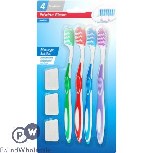 Pristine Gleam Medium Tooth Brushes 4-Pack