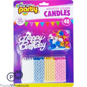 Time To Party Happy Birthday Candle Set