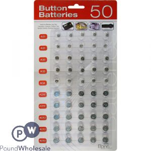 1.5V BUTTON CELL BATTERY 50PC