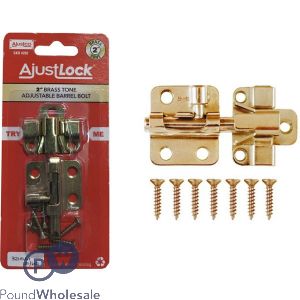 Ajustlock 2" Brass Tone Adjustable Barrel Bolt