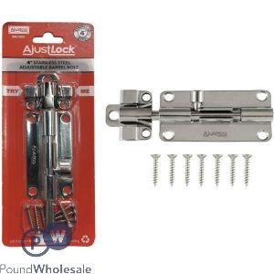 Ajustlock 4" Stainless Steel Adjustable Barrel Bolt