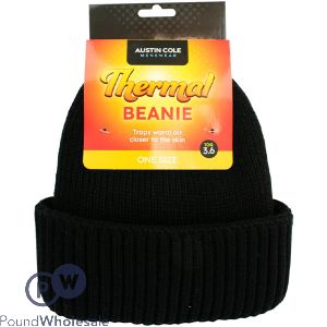 Austin Cole Men's Black Thermal Beanie Hat