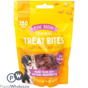 Pure Breed 100% Natural Chicken Training Dog Treat Bites 150 Pack