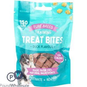 Pure Breed 100% Natural Duck Training Dog Treat Bites 150 Pack