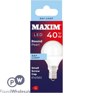 Maxim 6W=40W Round Pearl Day Light E14 SES LED Light Bulb