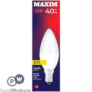 Maxim 6W=40W Candle Pearl Warm White E14 SES LED Light Bulb