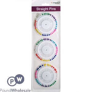 Prima Pearlised Straight Pins Assorted Colours