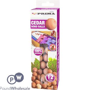 Prima 100% Natural Cedar Wood Balls 12 Pack
