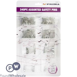 Prima Assorted Safety Pins 240pc