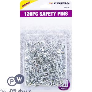 Prima Chrome Safety Pins 120pc