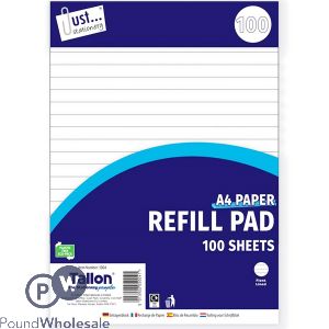 Just Stationery A4 Refill Pad 100 Sheets 