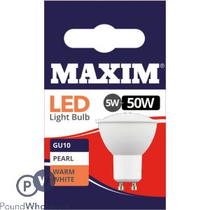 Maxim GU10 LED 5W = 50W Warm White LED Bulbs