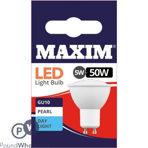 Maxim GU10 LED 5W = 50W Day Light White LED Bulbs