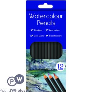 Watercolour Pencils Assorted Colours 12 Pack