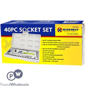 Marksman Ratchet Sae & Metric Socket Set 40pc