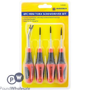 Marksman Mini Torx Screwdriver Set 4pc