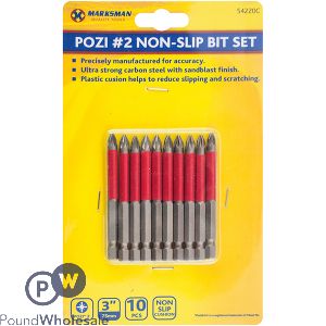 Marksman Pozi #2 Non-slip Bit Set 10pc