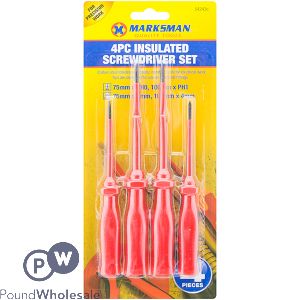 Marksman Flat &amp; Phillips Insulated Screwdriver Set 4pc