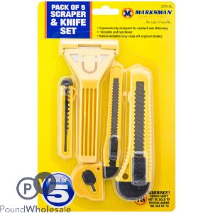 Marksman Scraper & Utility Knife Set 5pc