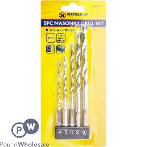 Marksman 1/4&quot; Hex Masonry Drill Bit Set 5pc