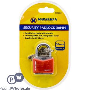 Marksman 30mm Security Padlock With 3 Keys