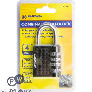 Marksman 4-Digit Combination Zinc Alloy Padlock