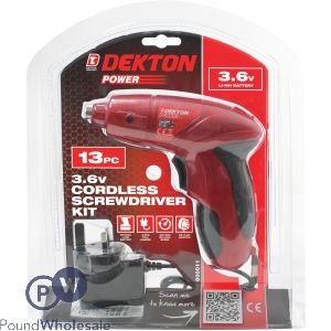 Dekton Power 3.6V Cordless Screwdriver Kit 13pc