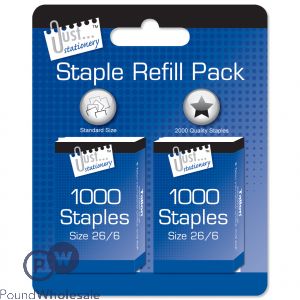 Just Stationery 26/6 Staple Refill 2 X 1000pc