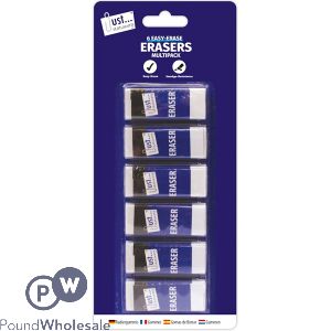 Just Stationery Smudge Resistant Eraser 6 Pack