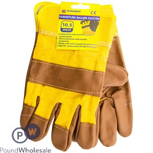 Marksman Leather Furniture Orange/Brown Rigger Gloves 10.5"