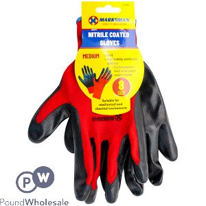 Marksman Nitrile-coated Red Polyester Work Gloves Medium