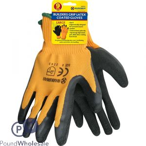 Marksman Builders Grip Latex Coated Gloves Large