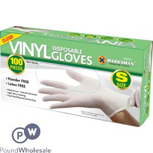 Marksman Clear Vinyl Gloves Small 100pc