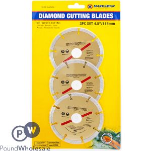 Marksman Diamond Cutting Blades 4.5&quot; 3 Pack