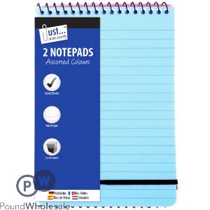 Just Stationery 2 Neon PVC Note Books 40 Sheets