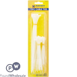Marksman Clear Nylon Cable Ties Set 75pc