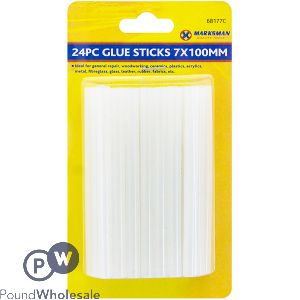 Marksman Clear Hot Melt Glue Sticks 7 X 100mm 24pc