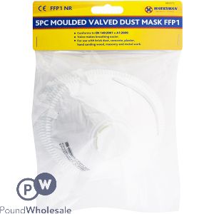 Marksman FFP1 NR Moulded Valved Dust Mask 5pc