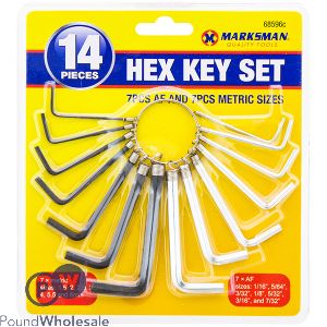 Marksman Metric &amp; Af Hex Key Set 14pc