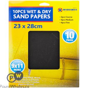 Marksman Wet & Dry Sandpaper Set 23 X 28cm 10pc