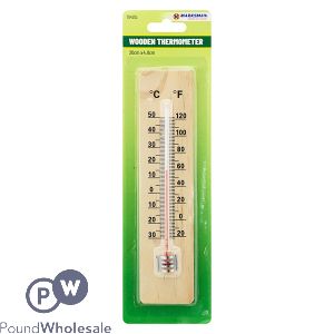 Marksman Wooden Thermometer Small 20cm X 4.8cm