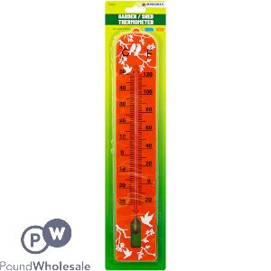 Marksman Wildlife Print Plastic Thermometer Large 40cm X 6.5cm Assorted Colours