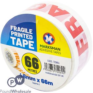 Marksman Fragile Printed Tape 48mm X 66M