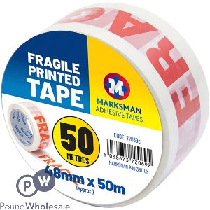 Marksman Fragile Printed Tape 48mm X 50m