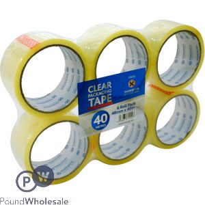 Marksman Clear Packaging Tape 48mm X 40m 6 pack